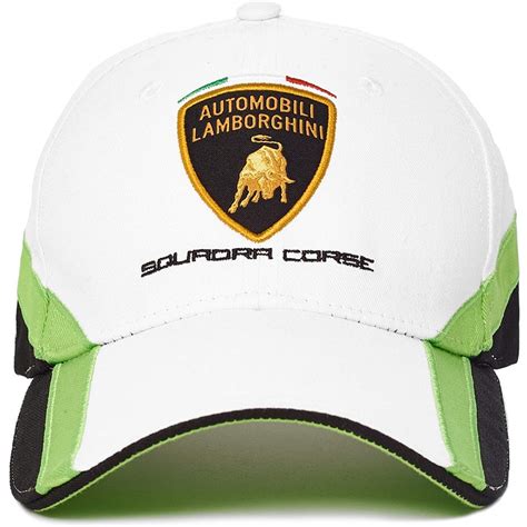 Lamborghini Squadra Corse Baseball Cap Hat White Lime Adults Siz