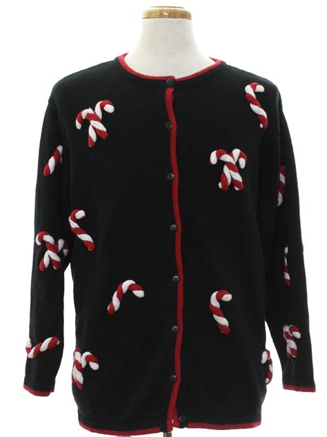 Ugly Christmas Sweater The Quacker Factory Womens Black Background
