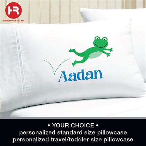 Frog Pillowcase Decorative Boys Personalized Frog Pillow Etsy