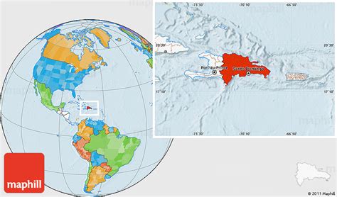 Continent, one of the larger continuous masses of land, namely, asia, africa, north america, south america, antarctica, europe, and australia, listed in order of size. Political Location Map of Dominican Republic, highlighted ...