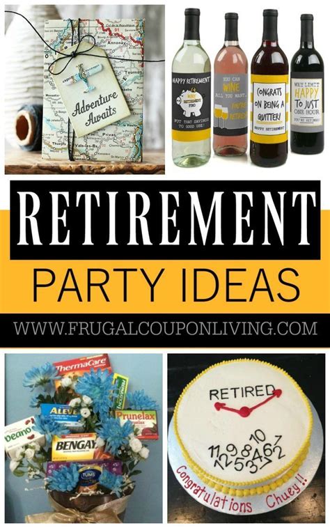 Right, you've sorted your guest list out, hired the venue, decorated it fittingly and got your speakers all lined up. Plan the perfect event with these Retirement Party Ideas on Frugal Coupon Living. W ...