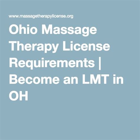 Ohio Massage Therapy License Requirements Become An Lmt In Oh