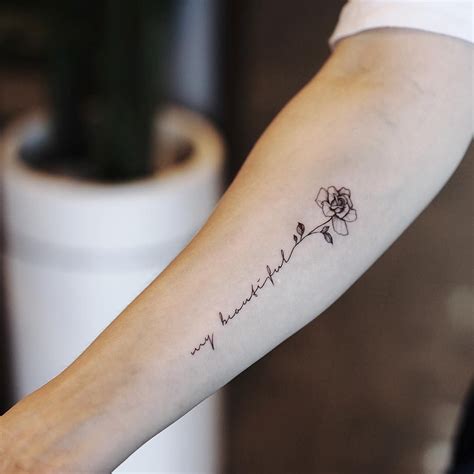 Rose Lettering Mini Tattoos Tattoos Dainty Tattoos