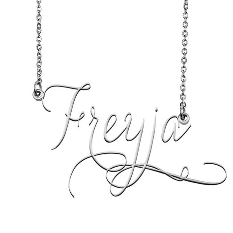 Freyja Name Necklace Custom Personalized Name Plate Jewelry For