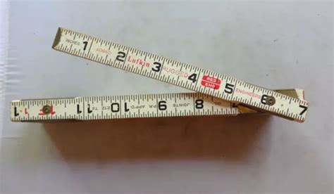 Vintage Lufkin Rugged No 1066d Engineers Wooden 6 Foot Folding Ruler