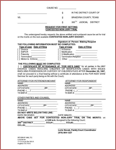 Filing your own divorce papers should only. Texas Divorce Forms With Child - Template 1 : Resume Examples #oPKlaZo3xn
