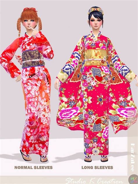Studio K Creation Japanese Kimono For The Sims 4 Sims 4 Clothing