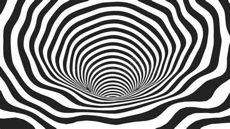 Black And White Abstract Wormhole Optical Illusion Twisted Vector
