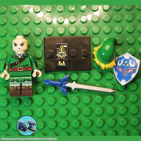Legend Of Zelda Link Custom Carded Minifigure Display Mini Figure Blue