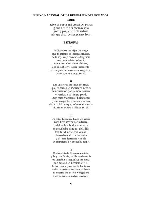 Himno Nacional De La Republica Del Ecuador