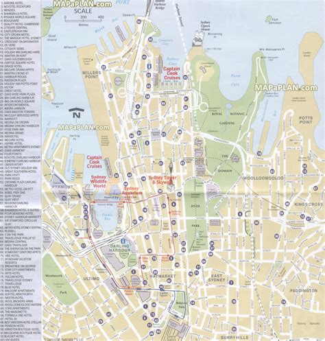 Map Of Sydney Tourist Attractions And Monuments Of Sydney Gambaran
