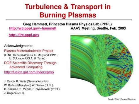 Ppt Turbulence And Transport In Burning Plasmas Powerpoint Presentation