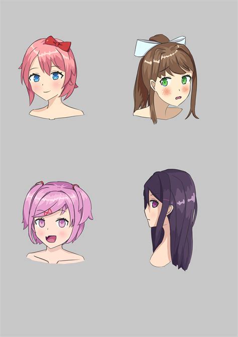 Needed To Practice Some Faces So I Drew Some Dokis Ddlc