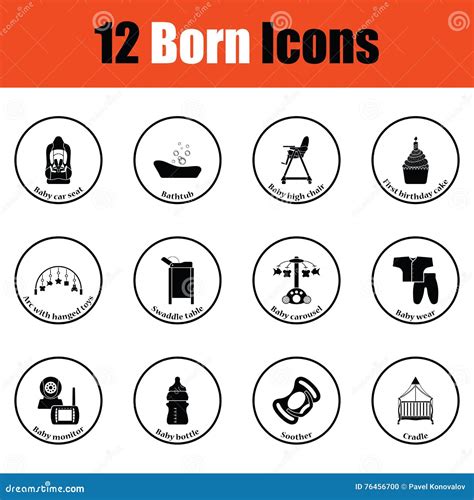 Set Of Born Icons Stock Vector Illustration Of Outline 76456700