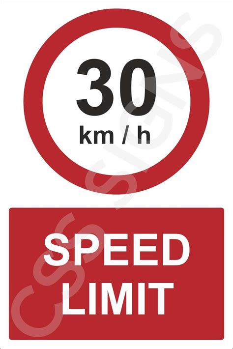 30kmh Speed Limit Sign Sign Shop Ireland Css Signs