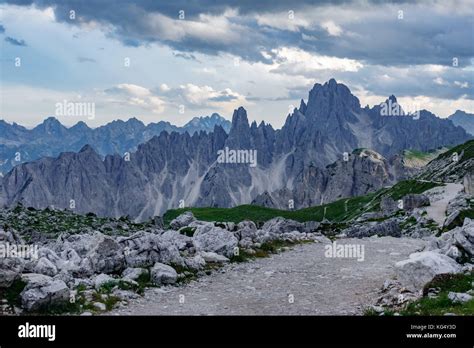 Dolomite Steep Mountain Peaks At Dusk Stock Photo Alamy