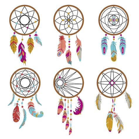 Premium Vector Dream Catcher And Feather Isolated On White Background