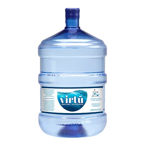Virtū Distilled Water 5 Gallon Plastic Bottle Mountain Valley Spring