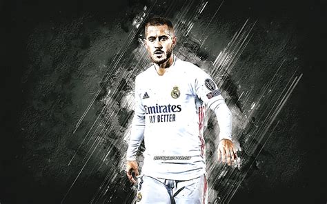 Eden Hazard Real Madrid Belgian Footballer Portrait Gray Stone