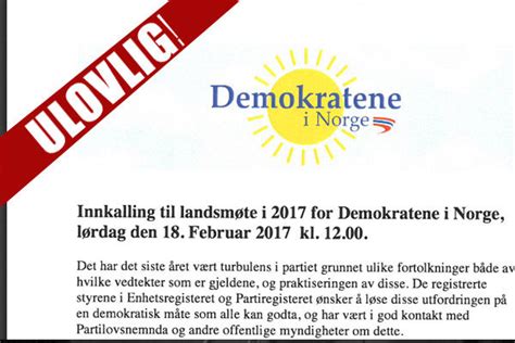 Vi er imot eøs, eu og schengen. Anerkjenner ikke landsmøtet - Demokratene i Norge