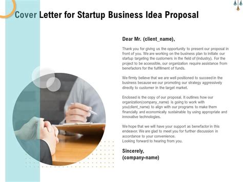 Cover Letter For Startup Business Idea Proposal Ppt Powerpoint