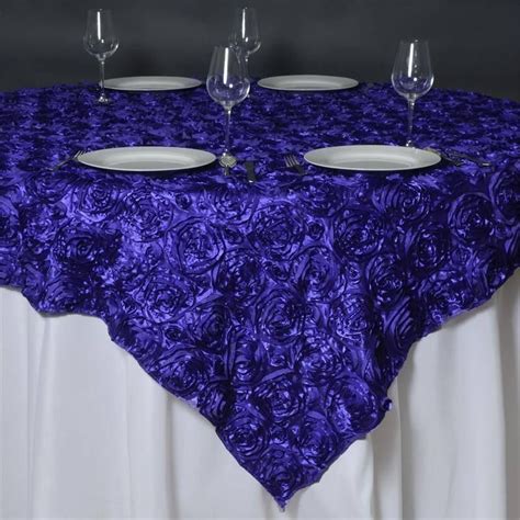 X Purple D Rosette Satin Square Overlay Rainbow Wedding Decorations Patriotic