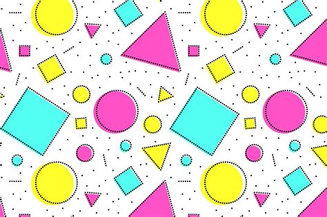 Colorful Shapes Geo Seamless Pattern Custom Designed Graphic Patterns