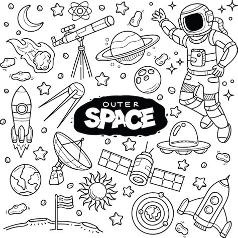 Premium Vector Outer Space Doodles