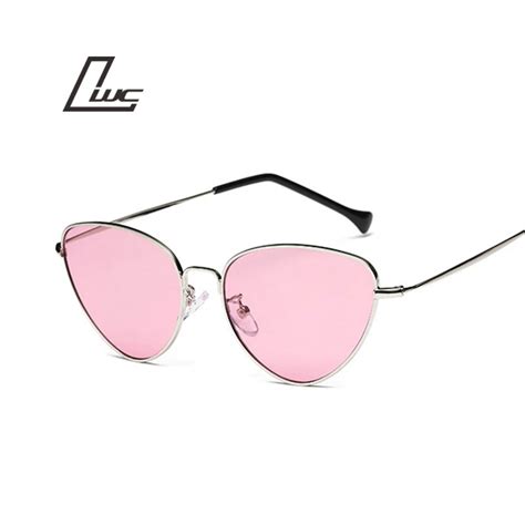 Retro Vintage Sunglasses Women Small Face Luxury Cateye Pink Ladies