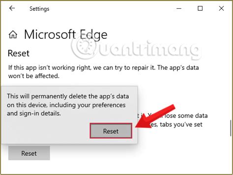 Cách Reset Trình Duyệt Edge Nhanh Chóng Trong Windows 10