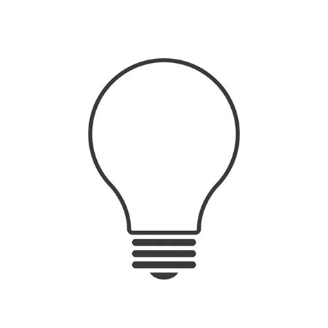 Light Bulb Outline Icon Modern Minimal Flat Design Style Thin Line