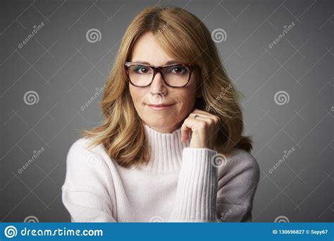 Confident Mature Woman Portrait Stock Image Image Of Casual Beautiful 130696827