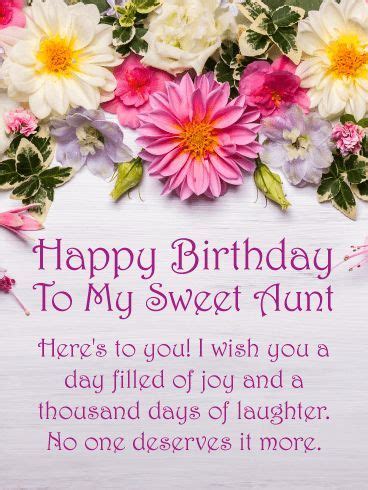 The message should be handwritten on the inside of the card. Happy Birthday Wishes For Aunt | Birthday wishes for aunt ...