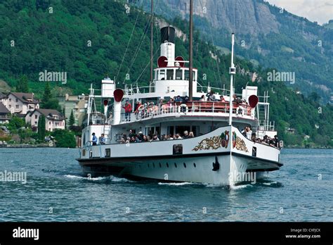 Paddle Steamer On Lake Lucerne Stock Photo Alamy