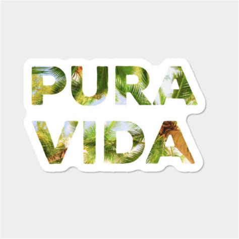 Pura Vida Sticker Palm Leaves And Monstera Watercolor De La Pura Vida