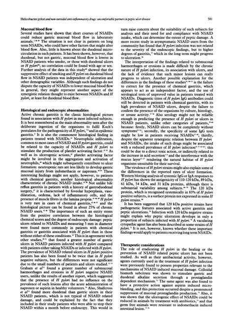 Helicobacter Pylori And Non Steroidal Anti Inflammatory Drugs