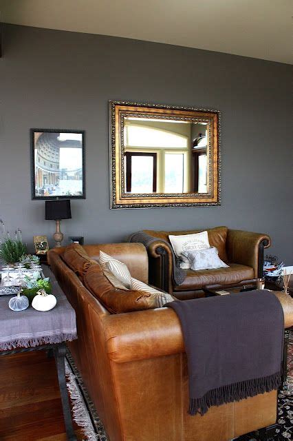 Although brown and gray blend naturally outdoors, they may seem like a less natural color combination for indoor spaces. Gray walls with brown leather | Brown sofa living room, Brown living room decor, Living room grey