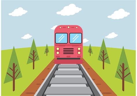 Train On Railroad Vector Download Free Vector Art Stock Graphics And Images
