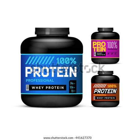 Sport Nutrition Containers Weight Gainers Set Stock Vector Royalty