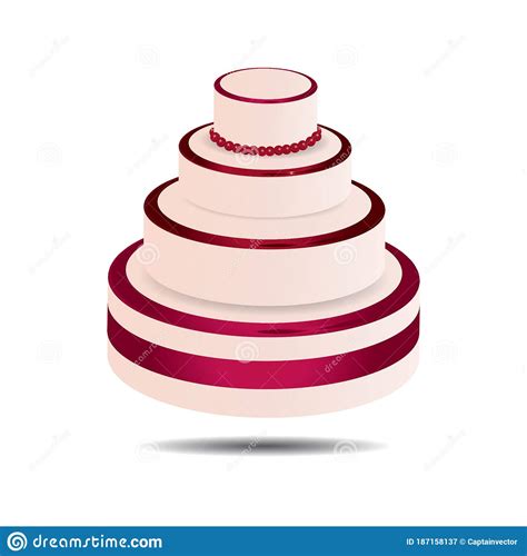 Wedding Cake Vector Illustration Decorative Design Stock Vector