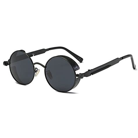 Amztm Retro Vintage Steampunk Sonnenbrille Klassischer Kreis Hippie Brille Für Herren Damen