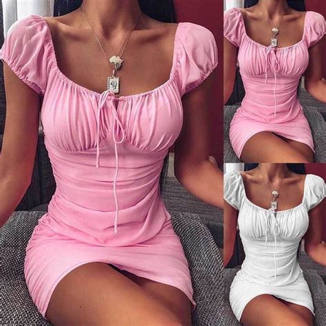 womens sexy long sleeve bodycon mini dress ladies party slim dresses clubwear us ebay tube