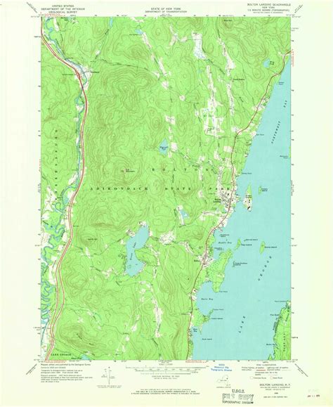 Classic Usgs Bolton Landing New York 75x75 Topo Map Mytopo Map Store