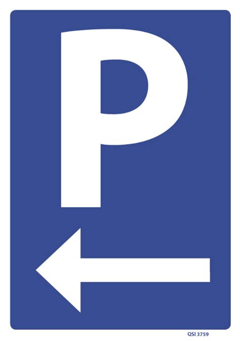 Parking Left Arrow Industrial Signs