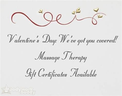 Valentines Massage T Certificates Valentine Massage Massage T