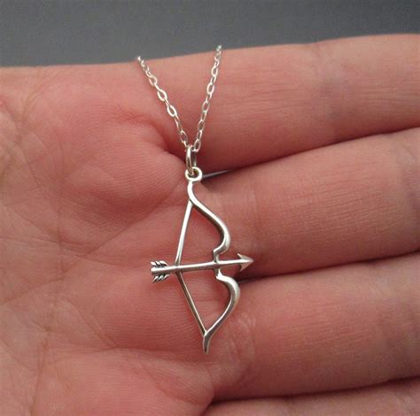 Bow And Arrow Necklace Sterling Silver 925 Archery T Etsy