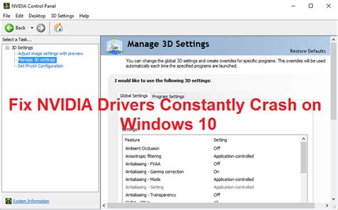> geforce windows 10 driver. Fix NVIDIA Drivers Constantly Crash on Windows 10 ...