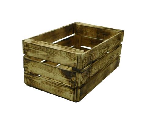 3 Small Wooden Crates Fully Assembled Toasted Pine