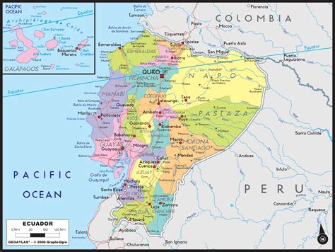 Ecuador Political Map Eps Illustrator Map Vector World Maps Gambaran
