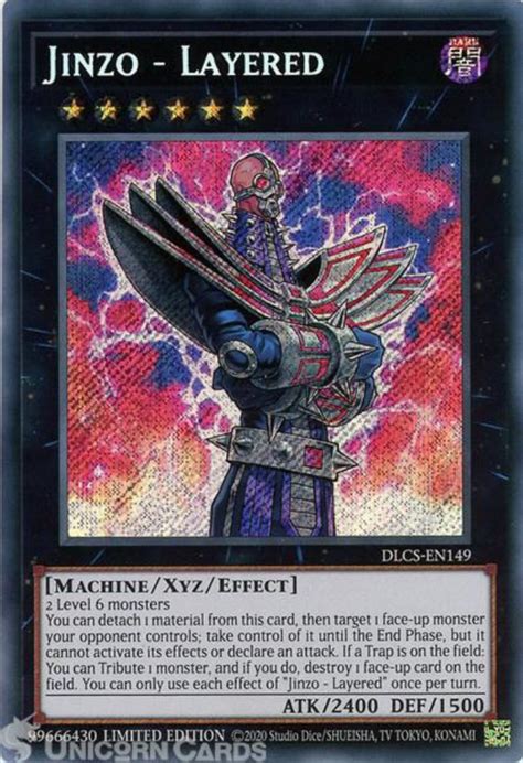 A secret rare from pharaoh's servant. DLCS-EN149 Jinzo - Layered Secret Rare Limited Edition Mint YuGiOh Card:: Unicorn Cards - The UK ...